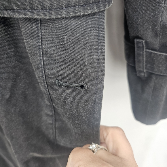 Burberry Vintage Trench Coat Black with Liner Nova Check Size 8 (X-Long Length) - Picture 5 of 14